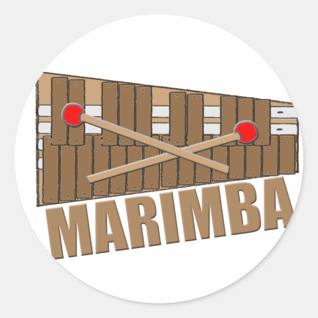 Marimba Runder Aufkleber (Vorderseite)