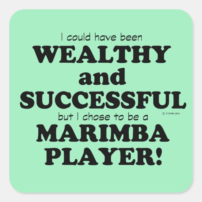 Marimba Wealthy & Successessy Square Sticker (Vorderseite)