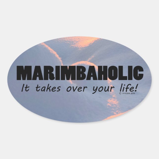 Marimbaholische Oval-Aufkleber Ovaler Aufkleber (Vorderseite)