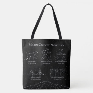 Marin County Nacht Himmel Große Tragetasche Schwar Tasche