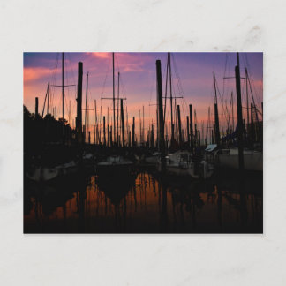 Marina at sunset postkarte