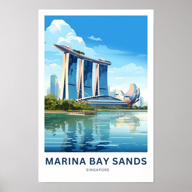 Marina Bay Sands Singapur Travel Print Poster (Vorne)