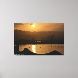 Marina de la baie de la mi-lune Sunrise IV - Toile
