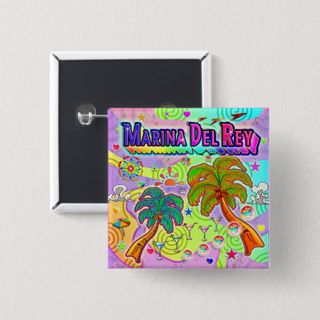 Marina Del Ray Vacation Target Button (Vorne & Hinten)