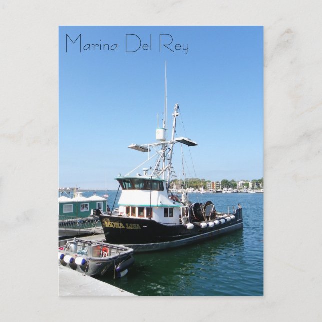 Marina Del Rey Boat Postcard! Postkarte (Vorderseite)