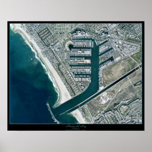 Marina del Rey Los Angeles, CA affiche satellite