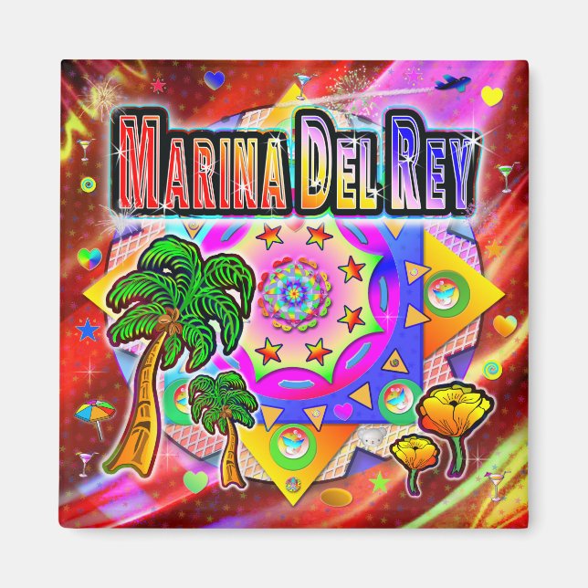 Marina Del Rey Tropical Friends Magnet (Vorne)