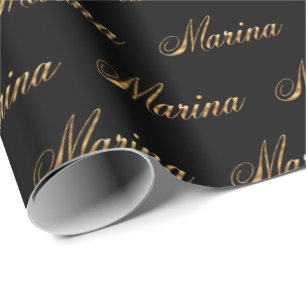Marina gold Design Lettering Geschenkpapier