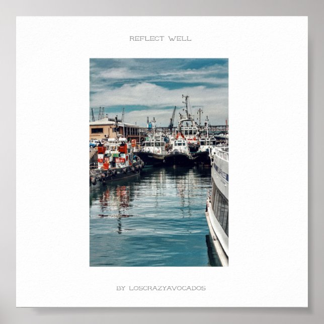 Marina Harbour Schiffe Reflektieren gut Plakat (Vorne)