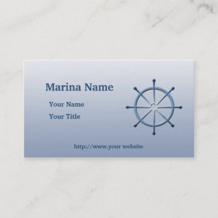 Marina Helm Navire Roue Bleu Carte de visite perso