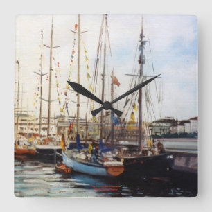 Marina/Mariña Quadratische Wanduhr