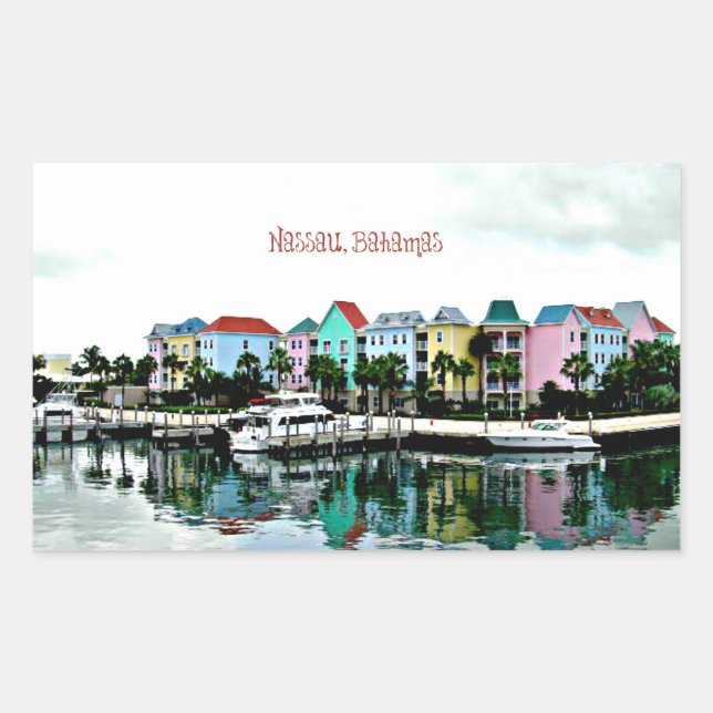 Marina Nassau Bahamas Rechteckiger Aufkleber (Vorderseite)