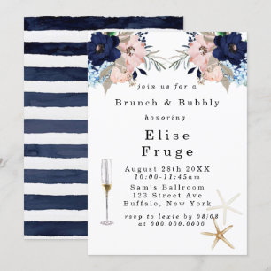 Marina Nautical Blooms Brunch & Bubbly Einladung
