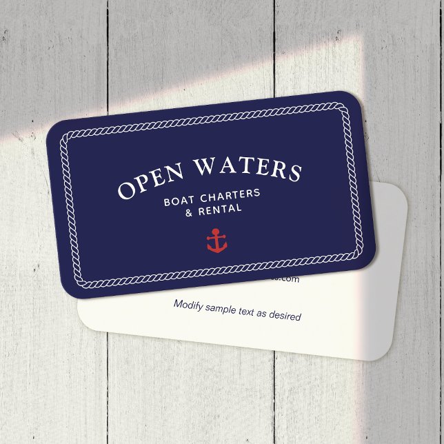 Marina Nautical Rope Anchor Boat Business Card Visitenkarte (Von Creator hochgeladen)