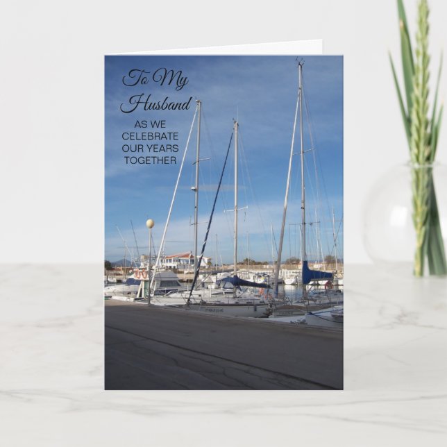 Marina Personalisiert Husband Wedding Jubiläum Karte (Vorderseite)