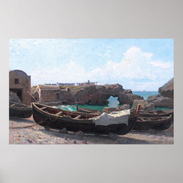 Marina Piccola auf der Insel Capri, Italien, von H Poster (Vorne)