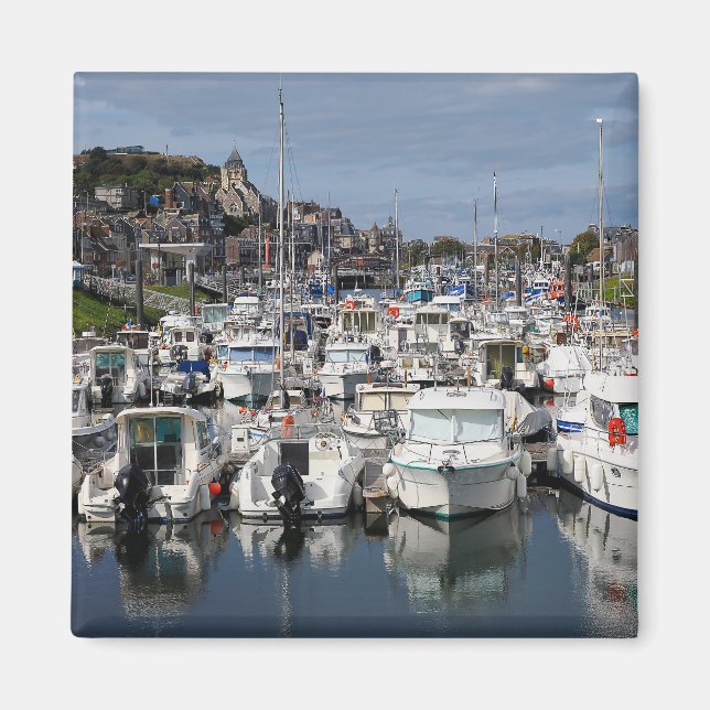 Marina von Le Tréport in Frankreich Magnet (Vorne)