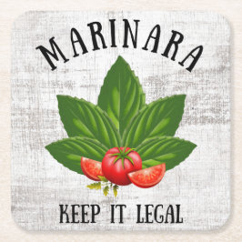 Marinara Behielt es Legal Basil Blätter Tomaten Rechteckiger Pappuntersetzer