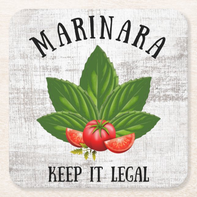 Marinara Behielt es Legal Basil Blätter Tomaten Rechteckiger Pappuntersetzer (Vorderseite)
