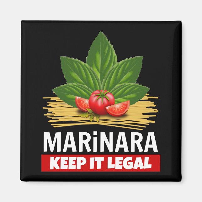 Marinara Behielt es Legal Basil Tomaten Spaghetti Magnet (Vorne)