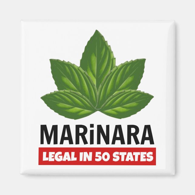 Marinara Legal in 50 Staaten Basil-Blätter Magnet (Vorne)
