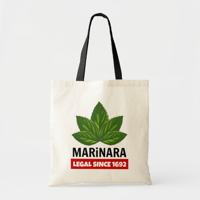 Marinara Legal seit 1692 Basil-Blätter Tragetasche (Vorne)