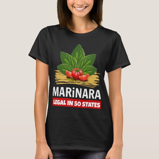 Marinara Recht in 50 Staaten Basil Tomato Spaghett T-Shirt (Vorderseite)