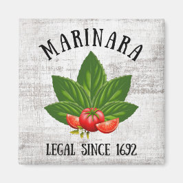Marinara Recht seit 1692 Basil Blätter Tomaten Magnet