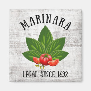 Marinara Recht seit 1692 Basil Blätter Tomaten Magnet