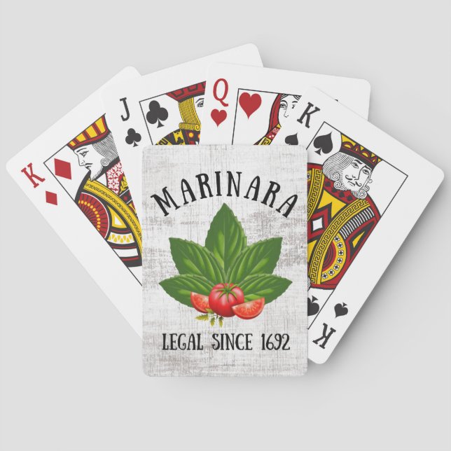 Marinara Recht seit 1692 Basil Blätter Tomaten Spielkarten (Rückseite)