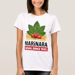 Marinara Recht seit 1692 Basil Tomaten Spaghetti T-Shirt