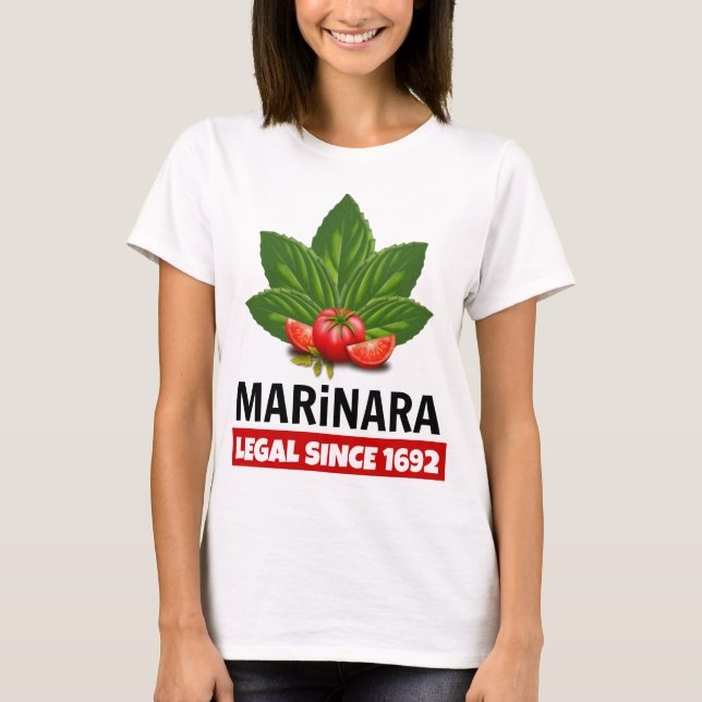 Marinara Recht seit 1692 Basil Tomaten T-Shirt (Vorderseite)