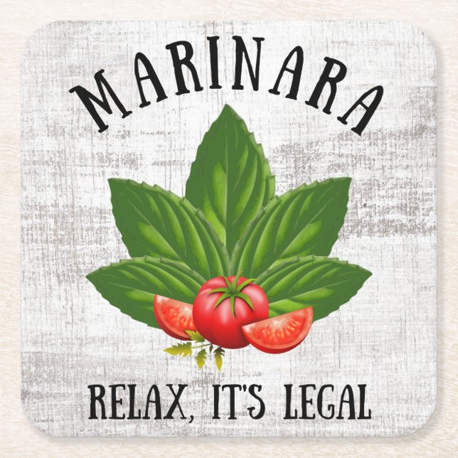 Marinara Relax Es ist der rechtliche Basil Tomato  Rechteckiger Pappuntersetzer (Vorderseite)