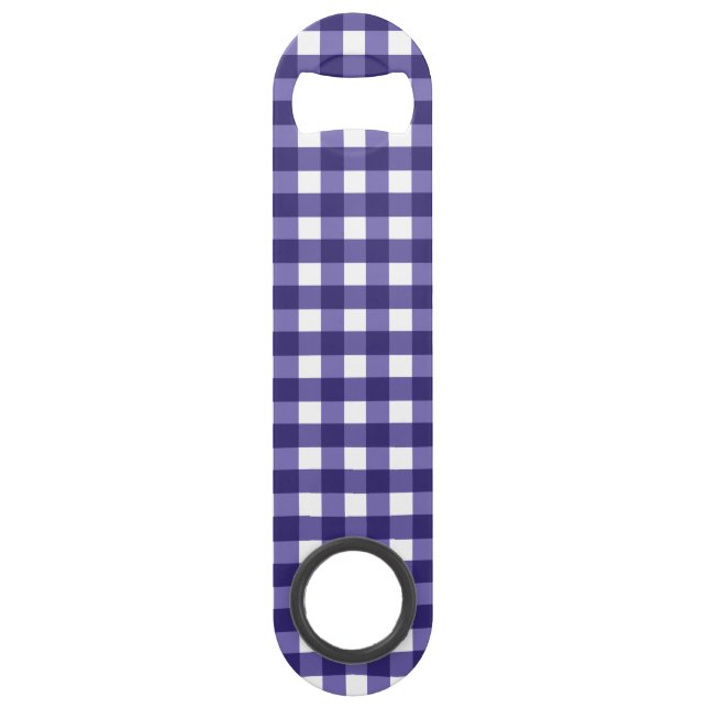 Marinblau Gingham Speed Flaschenöffner (Vorderseite)
