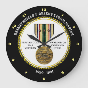 MARINE 3 STERNE / DESERT SHIELD & STORM GROßE WANDUHR