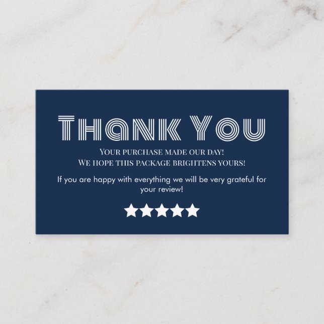 Marine affaires merci carte de visite fait maison (Devant)