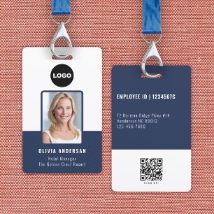 Marine-Angestellten-ID-Foto-QR-Code-Logo Ausweis