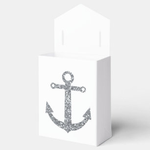 Marine Anker Silber Glitter Hochzeitsgunst Geschen Geschenkschachtel