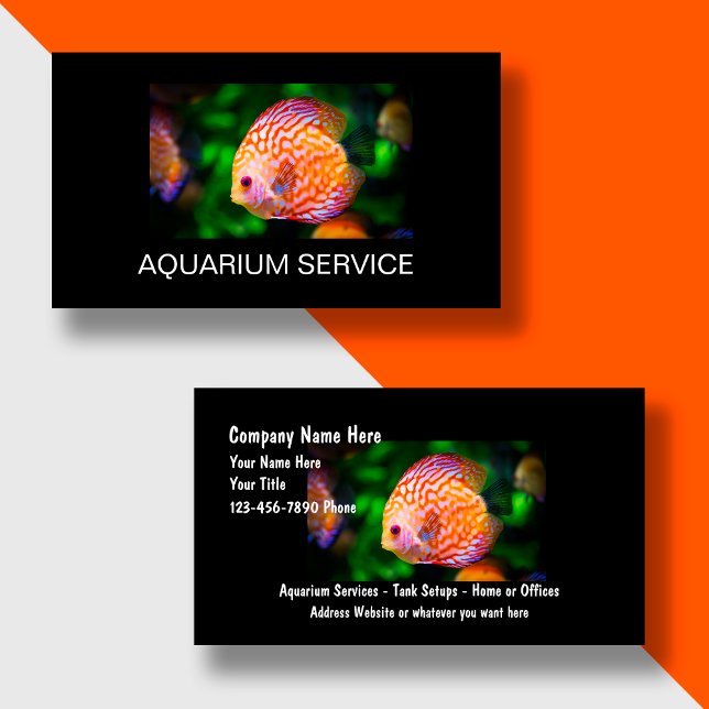 Marine Aquarium Discus Fish Theme Business Cards Visitenkarte (Von Creator hochgeladen)