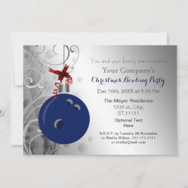 Marine argent Festive Corporate Bowling Invitation
