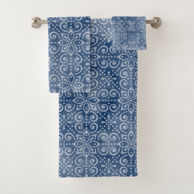 Marine-Batik-Bad-Tuch-Set Badhandtuch Set (Insitu)