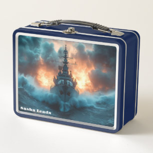 Marine Battleship Metall Brotdose