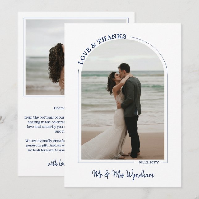 Marine Belle Arc Mariage Photo Love & Merci (Devant / Derrière)