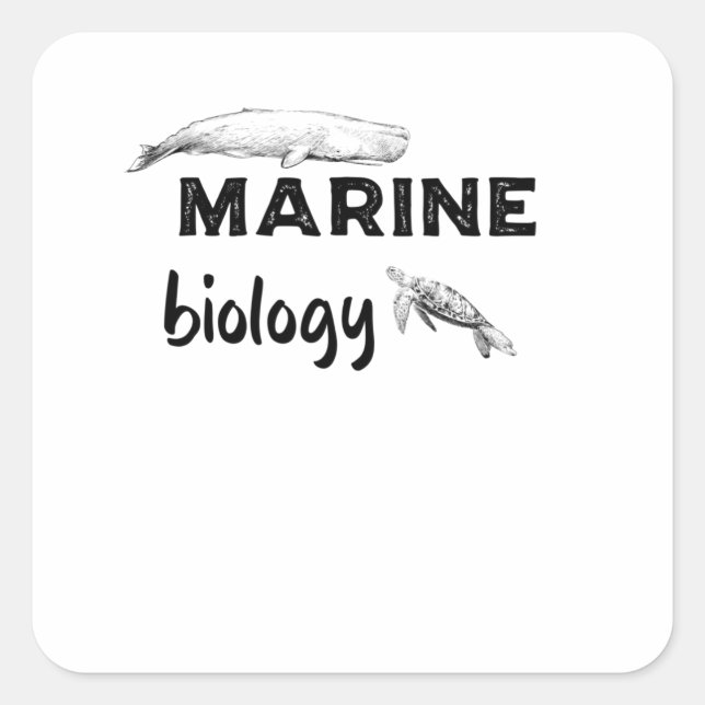 Marine Biology Quadratischer Aufkleber (Vorderseite)