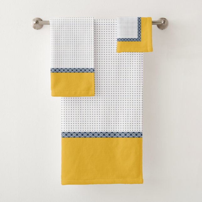 Marine Blanc Jaune Or Est Motif géométrique (En situation)