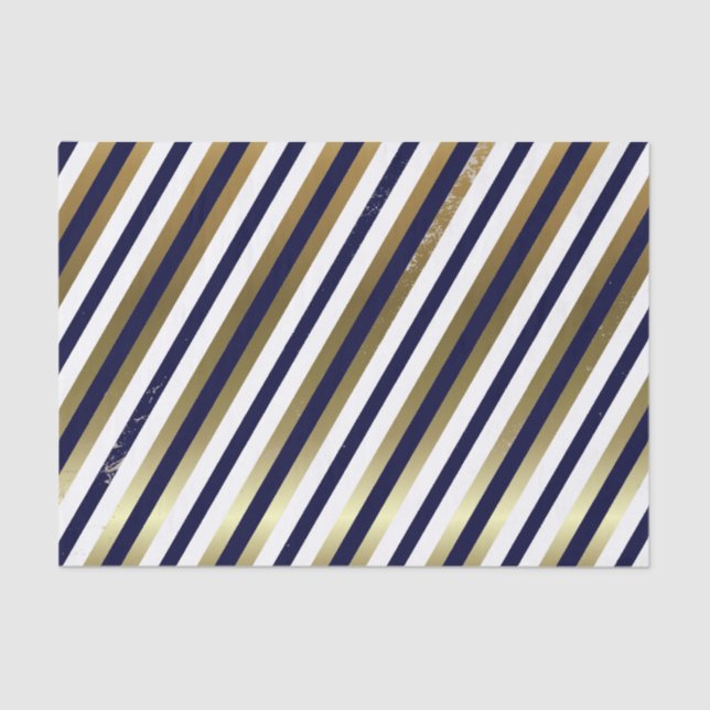 Marine, blanc, papier de soie de soie diagonal de (Recto)