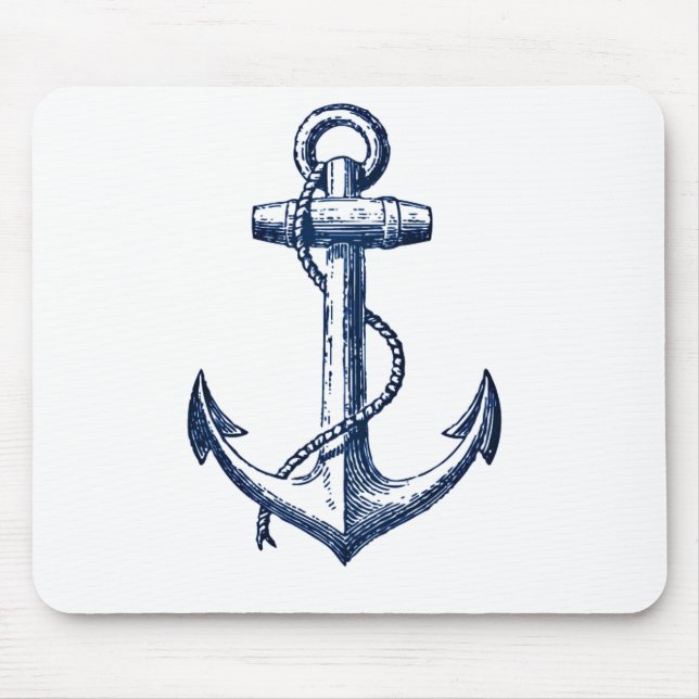 Marine-Blau-Anker Mousepad (Vorne)