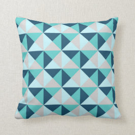 Marine-Blau-aquamarines graues geometrisches Kissen