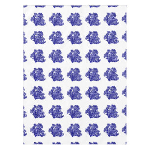 Marine-Blau auf weißer Küstendekor-Koralle Tischdecke