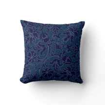 Marine-Blau-Blumendamast